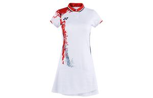YONEX Женское белое платье с короткими рукавами