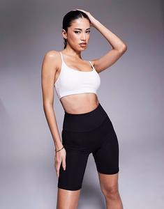 Мягкий на ощупь спортивный бюстгальтер с легкой поддержкой и регулируемыми бретелями, белый цвет 4505