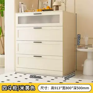 Yu Senyi Комод 91,3х80х50 см для гостиной или спальни из стали, 4 ящика, в стиле модерн