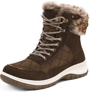 Женские зимние ботинки mysoft, водонепроницаемые, утепленные, с шнуровкой, для активного отдыха на улице, Dark Brown