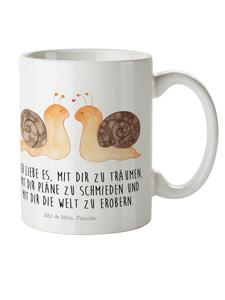 Детская кружка с рисунком улитки и надписью белого цвета Mr. & Mrs. Panda