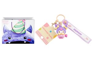 Sanrio Брелок Hello Kitty Kuroimi из мягкого ПВХ, Kuromi+Exquisite Shopping Bag A