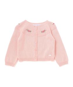 Вязаный кардиган из акрилового хлопка с вышивкой для младенцев (70-90 см)
