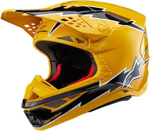 Шлем Alpinestars Supertech M10 Ampress, карбоновый корпус, сертифицирован по стандарту CE, улучшенная вентиляция и посадка., Black/Orange
