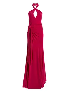 Вечернее платье с вырезом халтер Cinq A Sept, красный