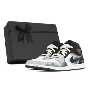 Jordan Кроссовки баскетбольные Air 1 Dusty Green Mountain Box Mid Top мужские черные устойчивые к истиранию винтажные