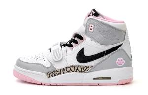 Jordan Legacy 312 High-Top Vintage Basketball Shoes GS Gray Pink White