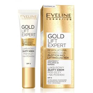 Eveline Cosmetics, Gold Lift Expert, роскошный золотистый крем для глаз и век SPF8, 15 мл