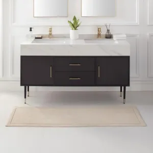 Текстурированный тканый хлопковый коврик для ванной с противоскользящей подкладкой Arkwright Home, миндальный