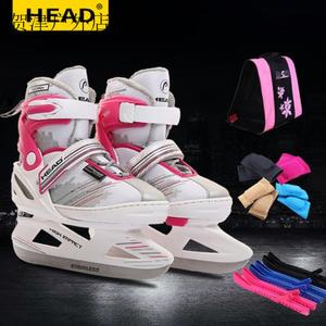 HEAD Коньки для фигурного катания детские регулируемые OVER HEELS, H7 Pink, с сумкой, чехлами и наколенниками, размер M [31-36]