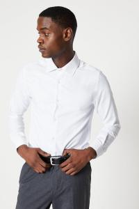 Рубашка приталенного кроя с узором «елочка» Burton, белый