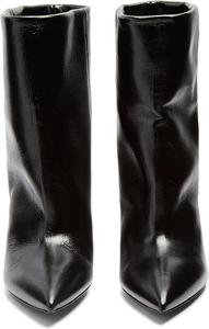 Женские ботильоны с острым носком, широкие, на короткой колодке, модные, для прогулок, сексуальные, классические кожаные, однотонные, с высоким каблуком, на толстом каблуке, средний каблук Generic, Black