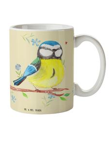 Детская кружка с рисунком синицы (не скажешь) в цветочном стиле Mr. & Mrs. Panda