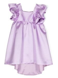 Hucklebones London атласное платье миди со сборками, фиолетовый