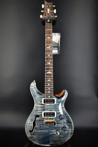 PRS Custom 24-08 40-я годовщина Semi-Hollow 2025 - Выцветший синий кит - Натуральная задняя дека