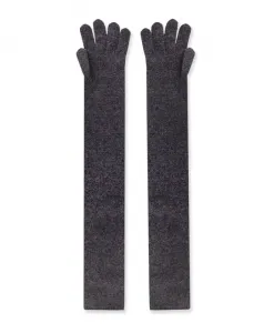 Серые кашемировые перчатки с прошитыми деталями. Max Mara, серый