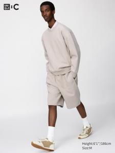 Широкие шорты из футера Uniqlo, 31 beige