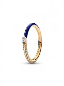 Двойное кольцо Pandora ME Pave & Blue, золото