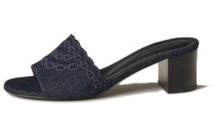 HERMES Сланцы Gwladys Slide для женщин, цвет marine blue