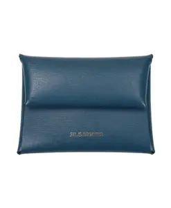 Кожаный кошелек с несколькими отделениями для карт и карманом для монет. Jil Sander, синий