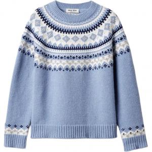 Свитер из шерсти с узором Fair Isle MIU MIU, sapphire синий