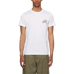 Футболка с логотипом на заплатке Moncler, ярко-белый