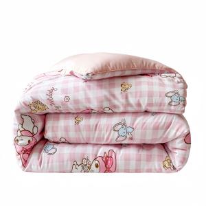 Облачное мягкое стеганое одеяло, односпальное и двуспальное для студенческого общежития, весенне-осеннее одеяло для зимы Sanrio, розовый