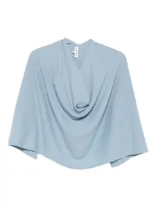 Джемпер Cowl-neck cashmere short poncho Eric Bompard, синий