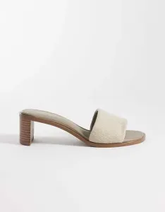 Кремовые босоножки на деревянном каблуке Calvin Klein Jeans