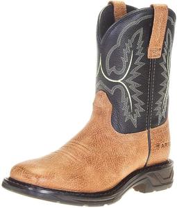 Мужские ботинки Ariat Workhog Xt с широким квадратным носком и углеродным защитным носком, Brahma Brown/Dragon Fruit