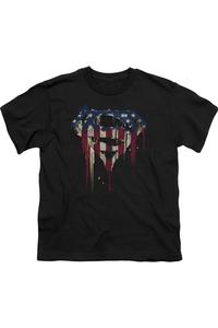 Футболка с принтом "Супермен в кровавом щите" для детей Gildan, черный