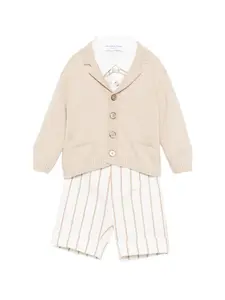 Комплект с комбинезоном в полоску (набор из трех предметов) Colorichiari, белый