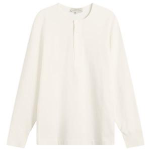 Хлопковая футболка-поло Kuyto с длинным рукавом Studio Nicholson, Parchment