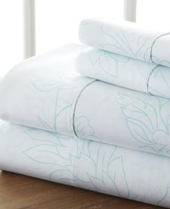 Комплект постельного белья Timeless Classics Premium Ultra Soft Pattern, 4 предмета, размер King Ienjoy Home, цвет aqua soft vines