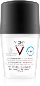 Дезодорант-Антиперспирант Homme, не оставляющий белых и желтых пятен в течение 48 часов. Vichy, 50 мл