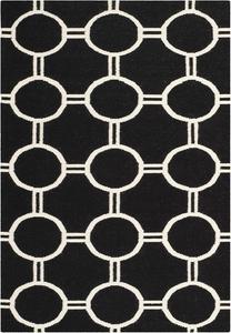 Ковер SAFAVIEH, 122 x 183 см, Dhurries Collection Black/Ivory DHU636A ручной работы плоского плетения из премиальной шерсти