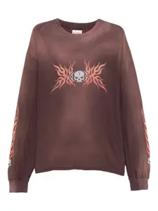 Футболка с принтом Skull Kamiya, коричневый