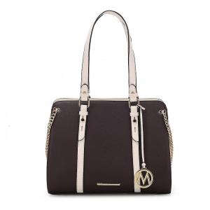 MKF Collection Amy Женская большая сумка из веганской кожи с цветными блоками от Mia K, цвет Chocolate