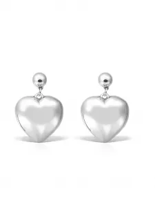 Серьги-подвески с сердечками OBSIDIAN, серебряный