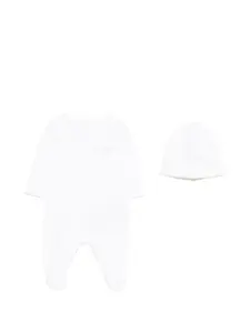 Комплект боди с логотипом (набор из двух штук) Balmain Kids, белый