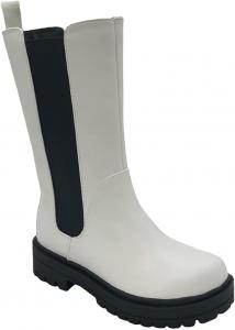 Женские ботинки Soda на толстой платформе Челси, средние по голенищу, с эластичной вставкой, ботильоны, White Pu