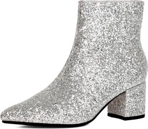 Женские белые ботильоны Elbslutt с заостренным носком, массивным каблуком, укороченные с боковой молнией