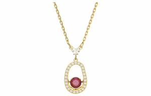 Золотистое ожерелье Cariti для женщин Swarovski, красный