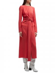 Платье Finesse Crepe Twist в коралловом цвете Lafayette 148