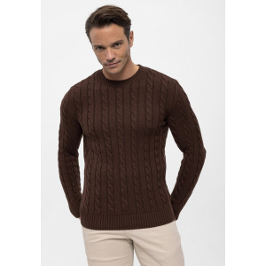 Свитер Cable Cneck Felix Hardy, цвет dark brown