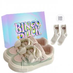 BINGO DUCK Скользоустойчивые лоу-топы для скейтбординга женские Guava Pink с эксклюзивной коробкой и носками в подарок, цвет Guava Pink+Exclusive Shoe Box+Gift Socks