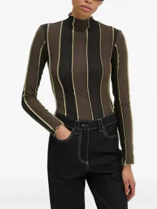 Топ с отделкой швами Sunnei, коричневый