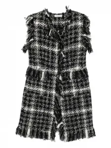 Твидовое пальто с бахромой Charlott, черный
