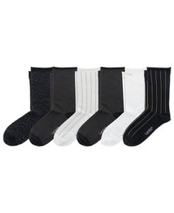 Женские носки Holiday Shine Crew Socks, упаковка из 6 штук Lauren Ralph Lauren, Black Assorted