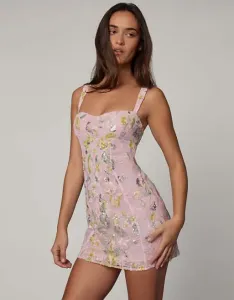 Розовое платье мини с вырезом в форме сердца Oh Polly